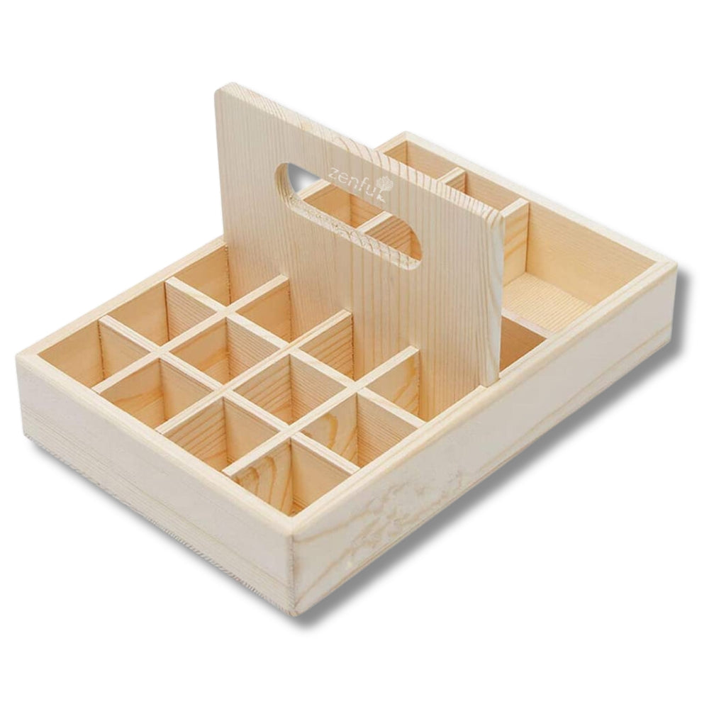 Aromatherapy oil box for storage made of wood