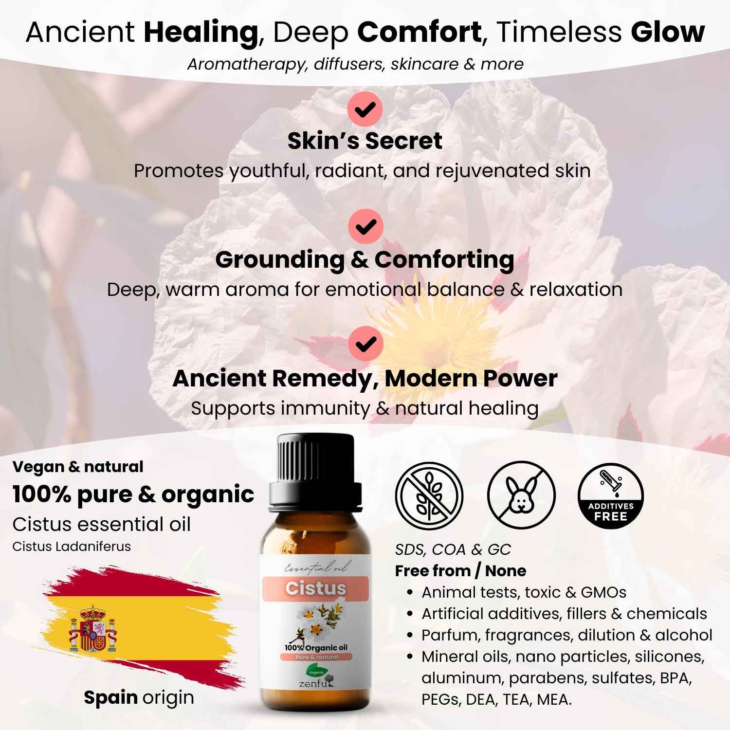 Cistus (Rock rose / Labdanum) essential oil organic
