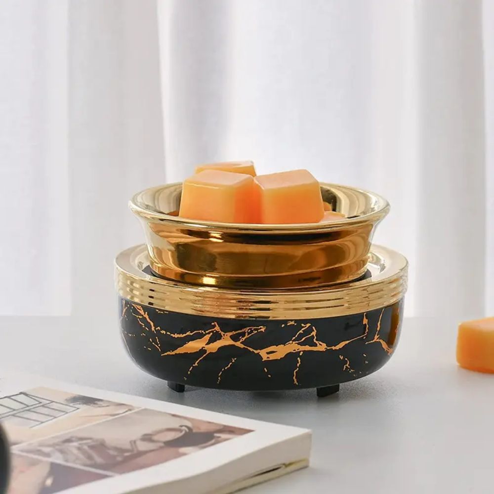 Candle warmer electric & ceramic | Marble black