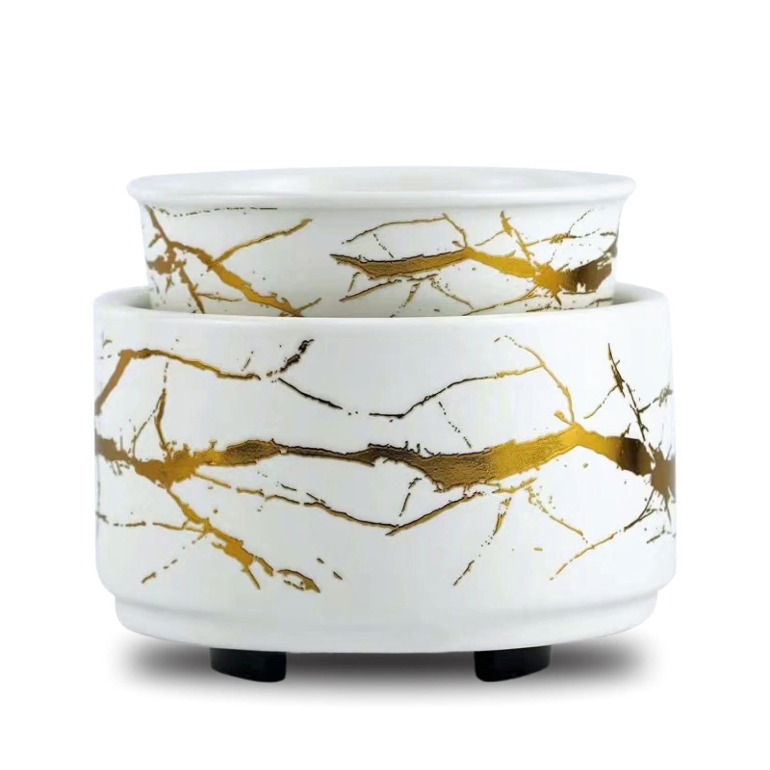 Electric ceramic candle, wax & oil warmer | White marble