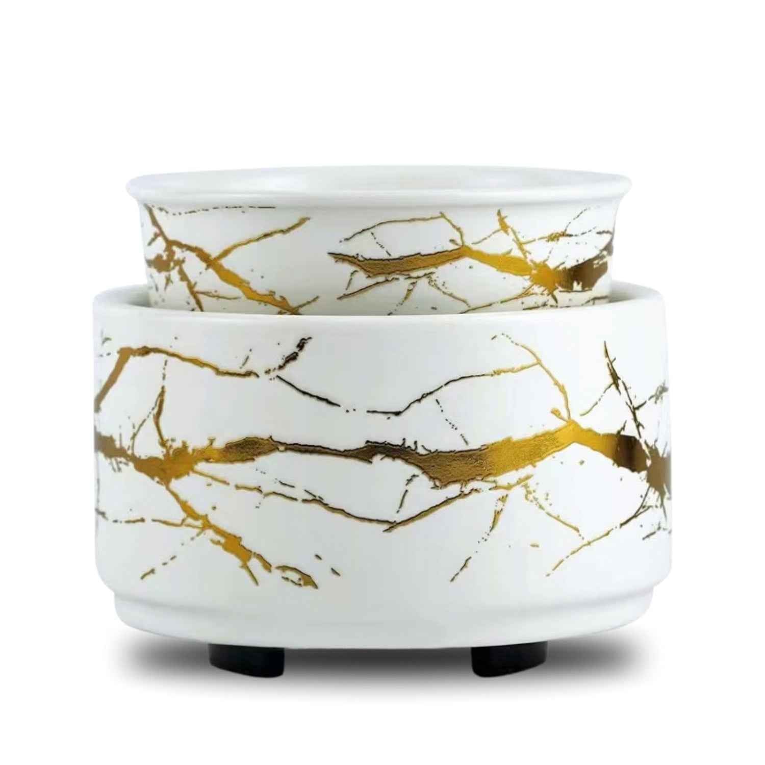 Electric ceramic candle, wax & oil warmer | White marble