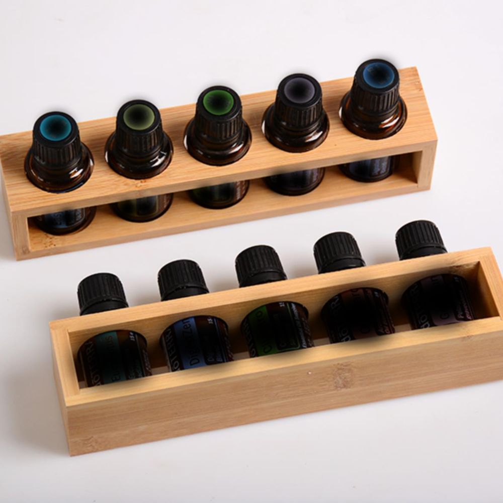 Essential oil rack 5 bottles | Handmade Bamboo