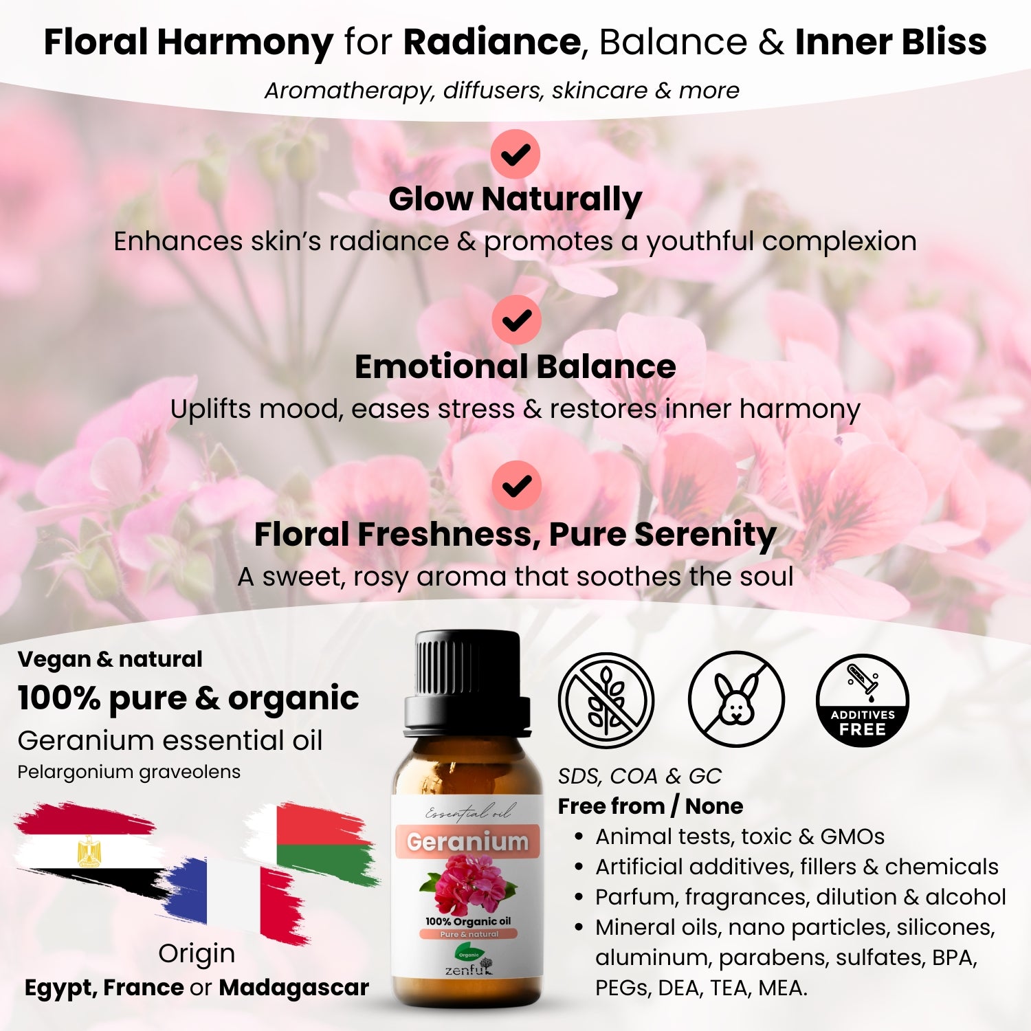 Geranium essential oil organic