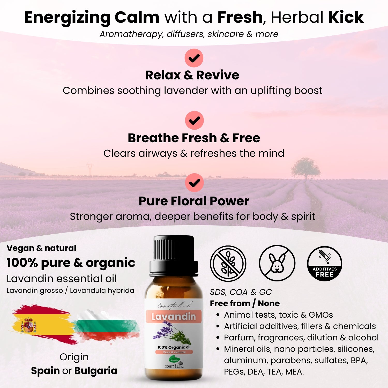 Lavendel (Lavandin) etherische olie biologisch