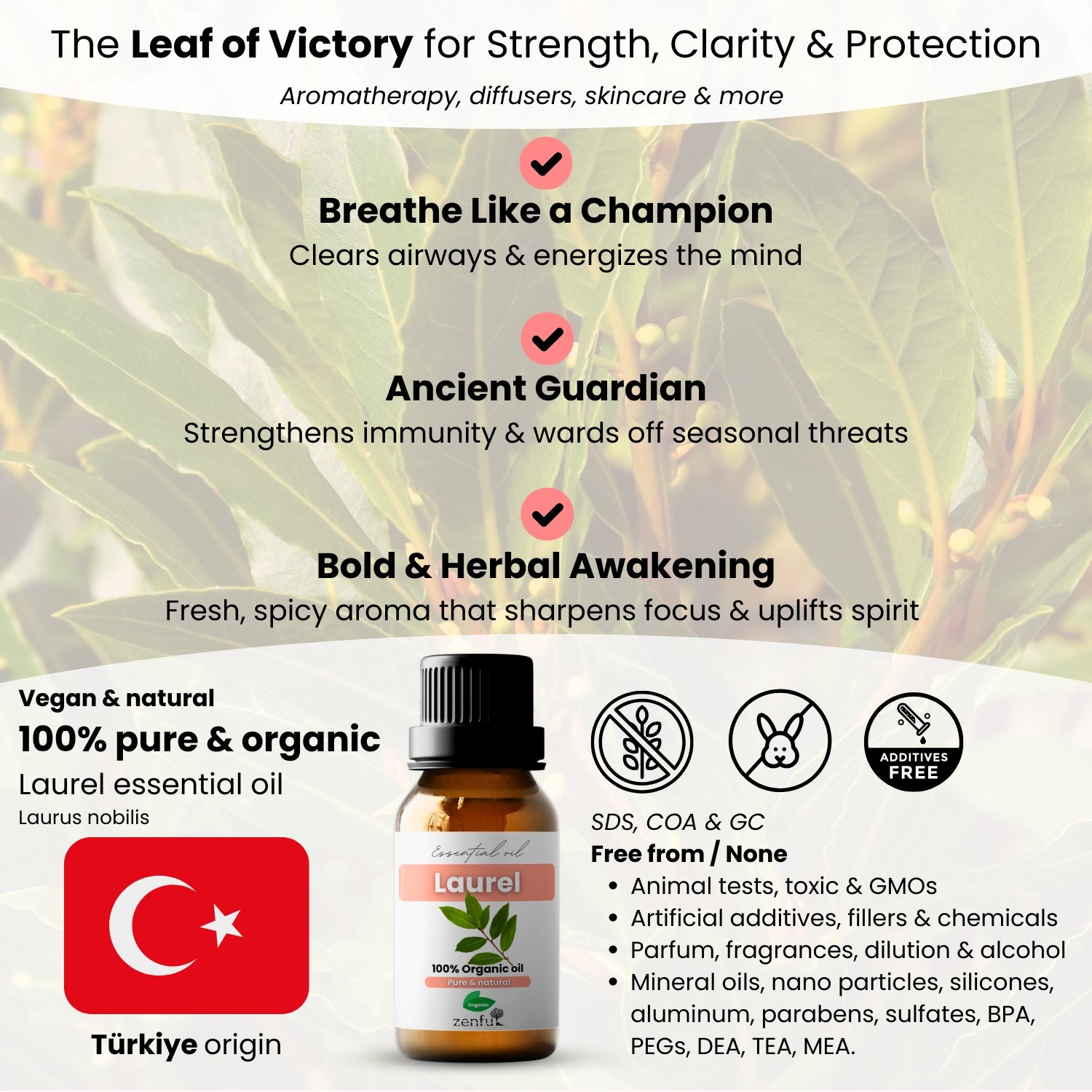 Biologische laurierolie (blad)