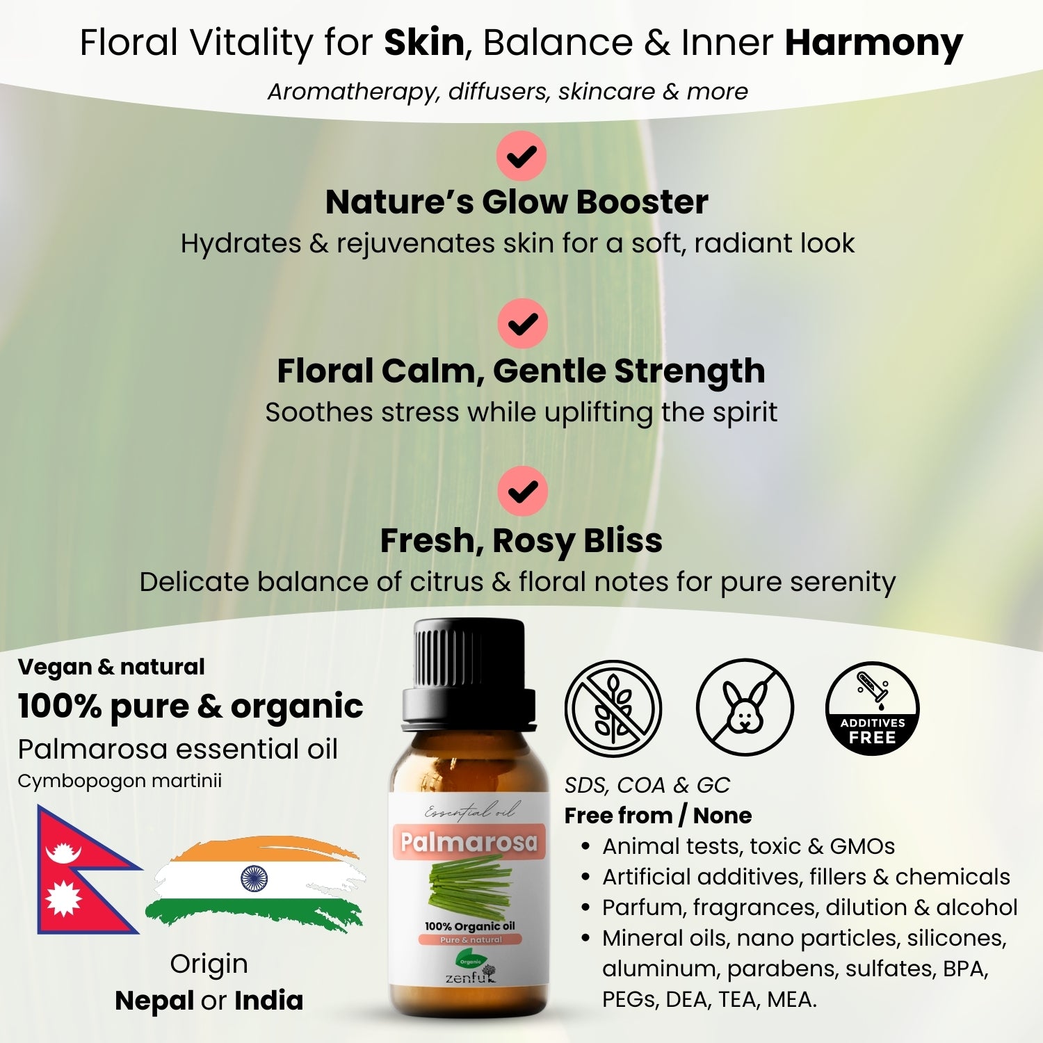 Palmarosa essential oil organic