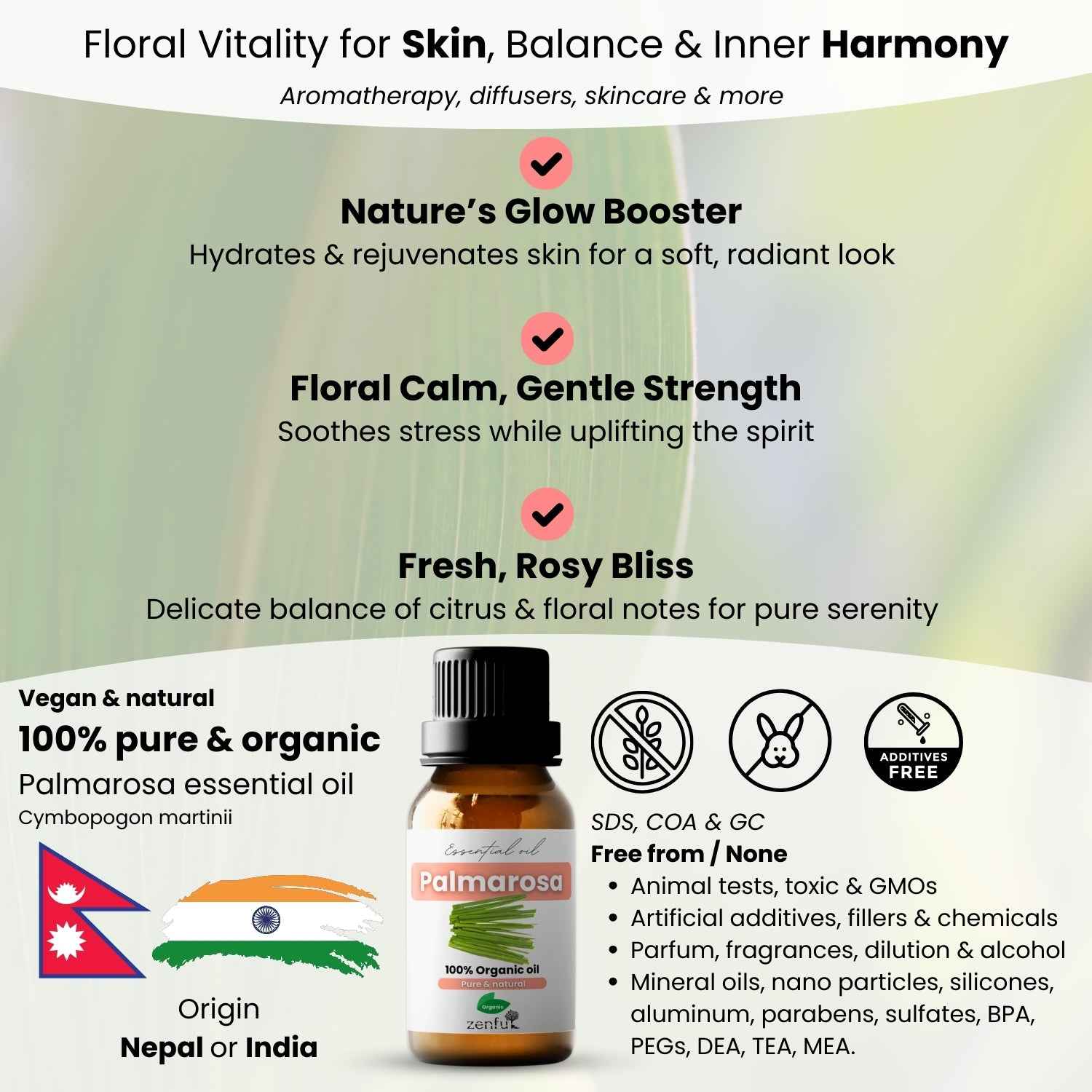 Palmarosa essential oil organic