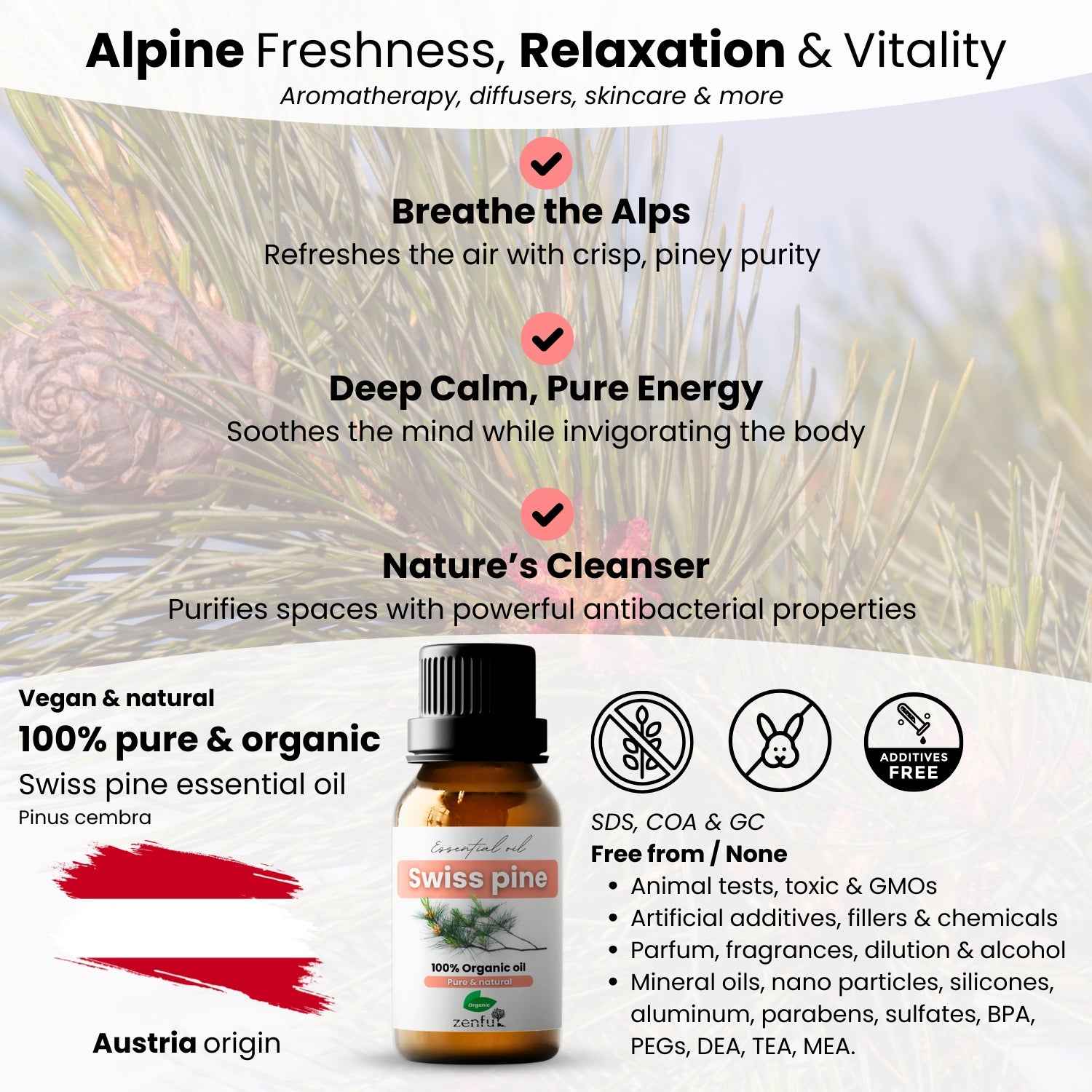 Swiss stone pine essential oil organic
