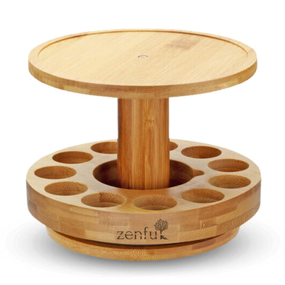 Aroma diffuser holder with 12 slots for essential oil | Wooden 360° rotatable