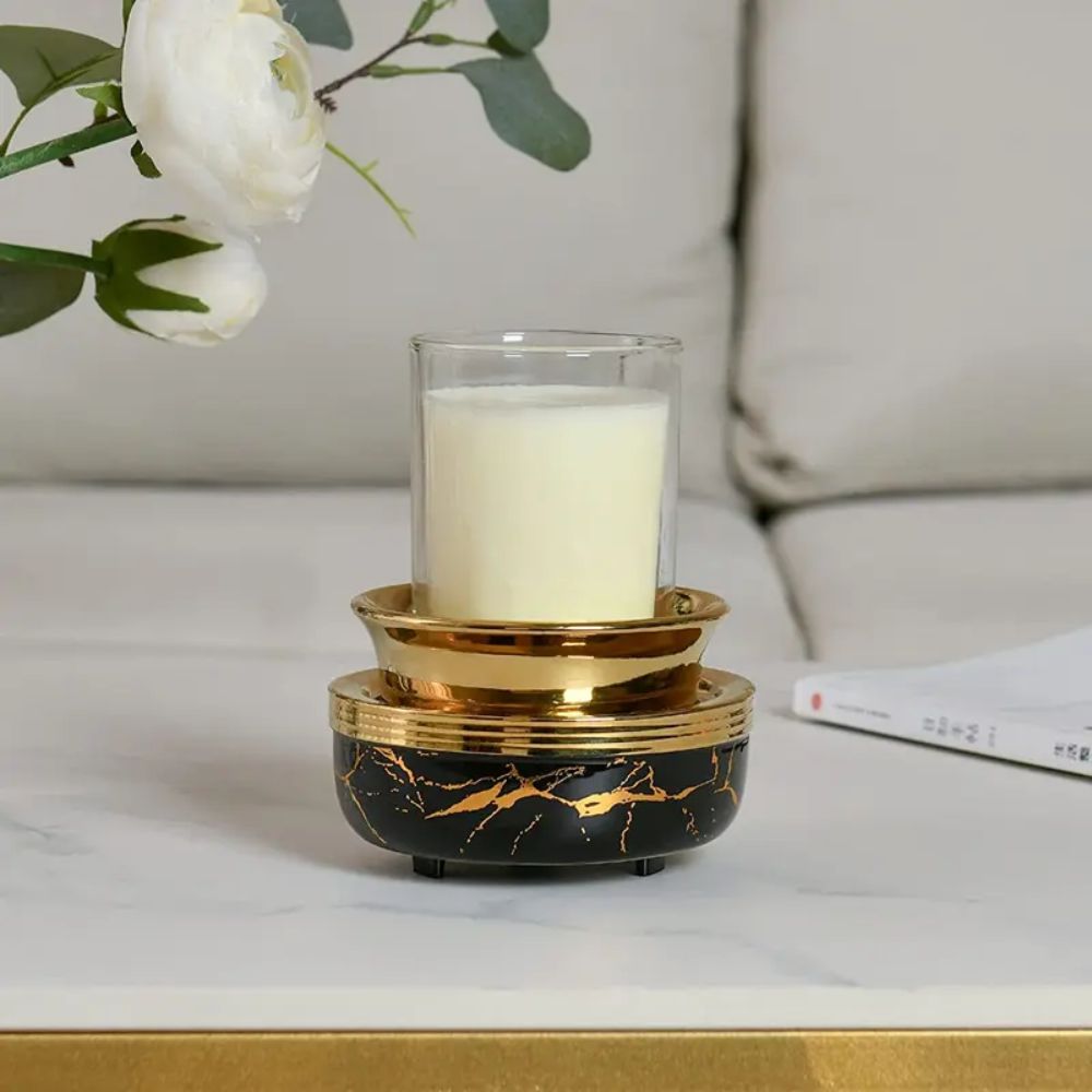 Candle warmer electric & ceramic | Marble black
