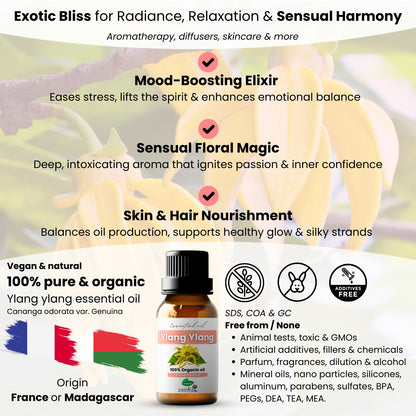 Biologische etherische olie van ylang-ylang 