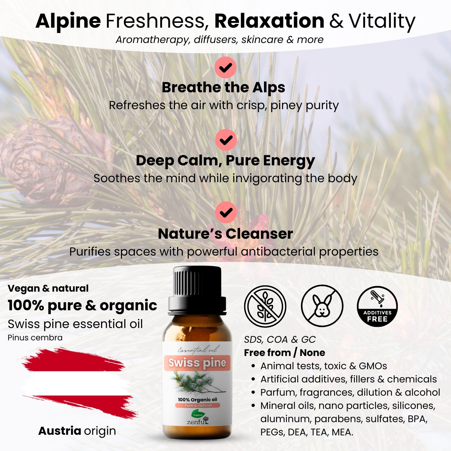 Swiss stone pine essential oil organic